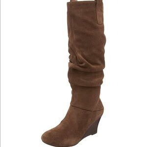 Arturo Chiang Allegra tall suede slouch wedge boot